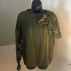 Olive Green Cable Knit Sweater